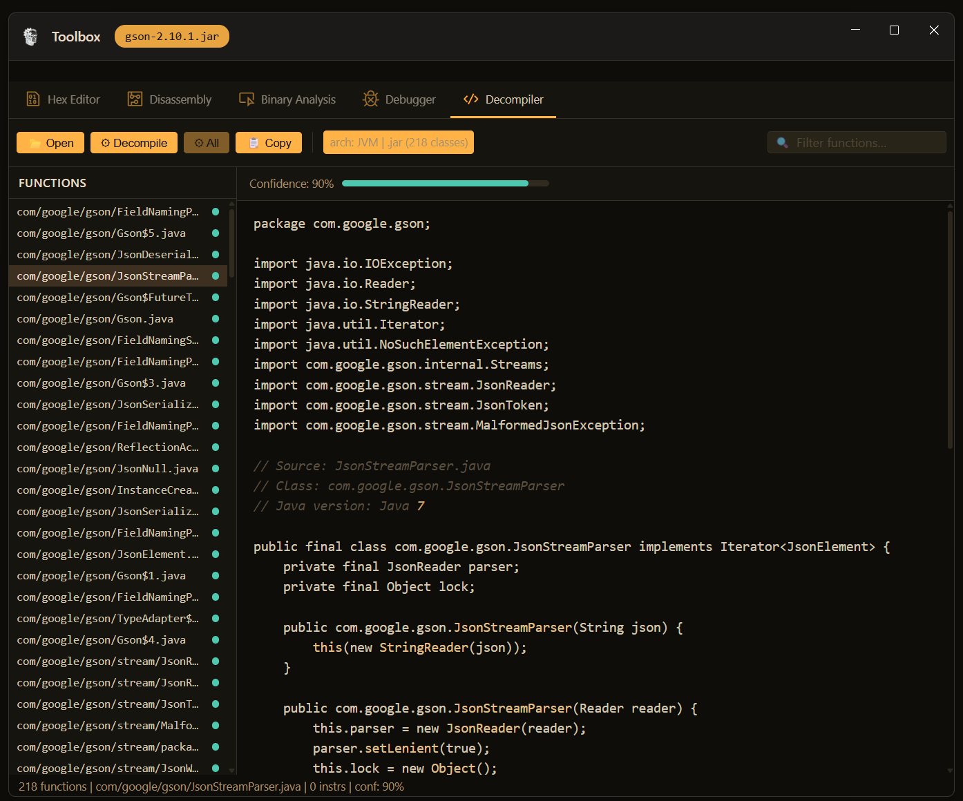 Built-in Decompilers — x86, .NET, JVM - FrankenCoder